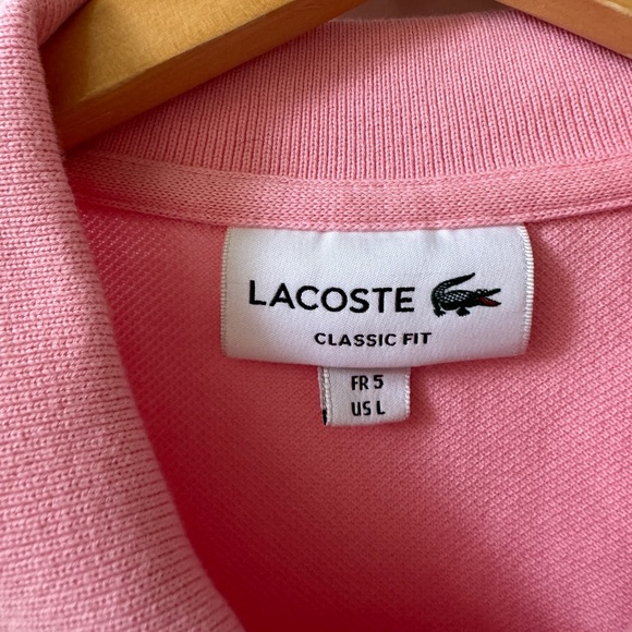 Men’s Lacoste Pink Short Sleeve Polo Shirt, Classic fit, Size Large, - Picture 2 of 6